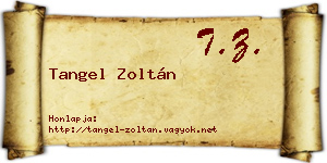Tangel Zoltán névjegykártya